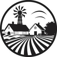 la nature s récolte vecteur ferme logo récolte héritage noir icône pour fermes