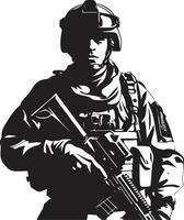 soldat s résoudre noir soldat icône combat sentinelle vecteur soldat logo