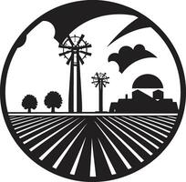 la nature s refuge noir logo pour agriculture récolte propriété agricole vecteur icône