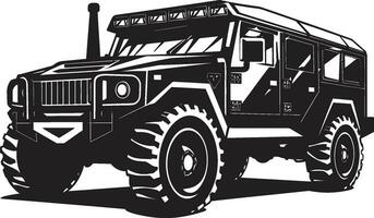 stratégique vagabond 4x4 noir logo emblème combat croiseur armée véhicule vecteur icône