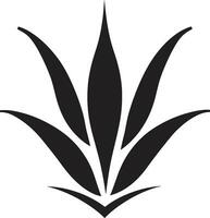 aloès éclat vecteur plante emblème guérison harmonie aloès Vera noir logo icône