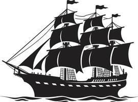 ancien héritage noir ancien navire vieilli marins vecteur navire emblème