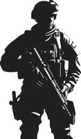combat sentinelle vecteur soldat logo tactique Gardien armé les forces emblème