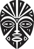 ritualiste identité vecteur tribal emblème spirituel essence noir logo africain masque