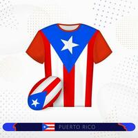 puerto rico le rugby Jersey avec le rugby Balle de puerto rico sur abstrait sport Contexte. vecteur