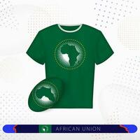 africain syndicat le rugby Jersey avec le rugby Balle de africain syndicat sur abstrait sport Contexte. vecteur