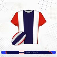 Thaïlande le rugby Jersey avec le rugby Balle de Thaïlande sur abstrait sport Contexte. vecteur