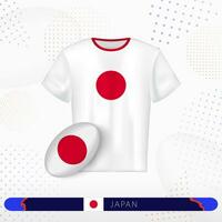 Japon le rugby Jersey avec le rugby Balle de Japon sur abstrait sport Contexte. vecteur