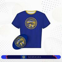 Nebraska le rugby Jersey avec le rugby Balle de Nebraska sur abstrait sport Contexte. vecteur