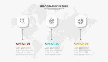 affaires infographie vecteur illustration 3 pas ou les options avec Icônes