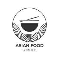 logo icône asiatique nourriture café isolé vecteur conception