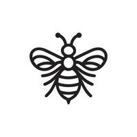 simpliste noir et blanc illustration de une abeille sur une plaine Contexte vecteur