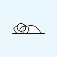 minimaliste ligne dessin de une paisible en train de dormir bébé sur une plaine Contexte vecteur