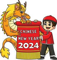 année de le dragon chinois Nouveau année 2024 clipart vecteur