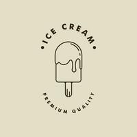 la glace crème bâton logo ligne art Facile minimaliste vecteur illustration modèle icône graphique conception. nourriture congelé gelato signe ou symbole pour magasin affaires avec linéaire typographie style concept