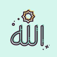 icône Allah. en relation à Ramadan symbole. mbe style. Facile conception modifiable. Facile illustration vecteur