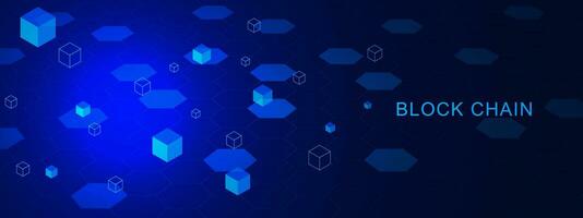 numérique bloquer chaîne La technologie concept. abstrait la perspective hexagones avec numérique blocs pour sécurise cryptomonnaies ou numérique argent Contexte. vecteur illustration.