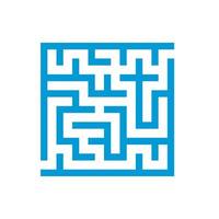 labyrinthe carré abstrait. jeu pour les enfants. casse-tête pour les enfants. une entrée, une sortie. énigme du labyrinthe. illustration vectorielle plane isolée sur fond blanc. vecteur