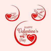 gratuit vecteur Facile content valentines journée salutation avec l'amour cœurs