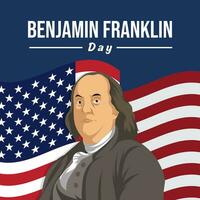 Benjamin Franklin journée illustration vecteur Contexte. vecteur eps dix