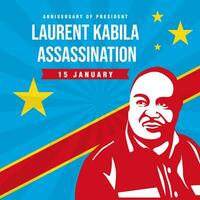 anniversaire de Président Laurent de Kabila assassinat. le journée de Congo illustration vecteur Contexte. vecteur eps dix