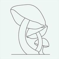 un ligne main tiré mashroom contour vecteur illustration