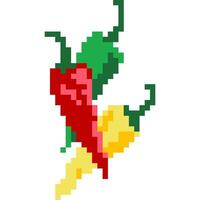 le Chili dessin animé icône dans pixel style vecteur