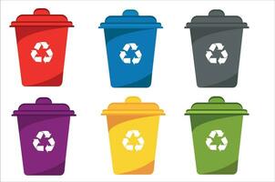 recycler poubelle vecteur illustration. coloré recycler poubelle