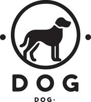chien tête logo vecteur art illustration, noir Couleur tête logo