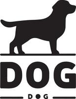 chien tête logo vecteur art illustration, noir Couleur tête logo