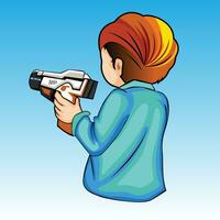 garçon avec pistolet illustration vecteur