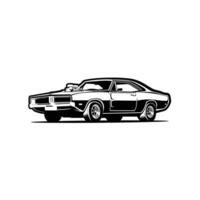 muscle voiture vecteur art illustration. silhouette monochrome couleur. meilleur pour automobile en relation illustration