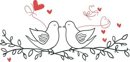 couple Colombe de aimer, vecteur de Colombe ligne art illustration , la Saint-Valentin journée concept, romantique symbole, l'amour thème, décoratif, romantique des oiseaux, la Saint-Valentin décoration, couple des oiseaux