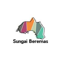carte - sungai beremas ville, vecteur carte de Indonésie des pays, isolé sur blanc arrière-plan, pour votre conception, affaires et etc