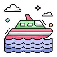 une conception d'icône de bateau vecteur
