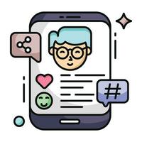 Créatif conception icône de mobile profil partager vecteur