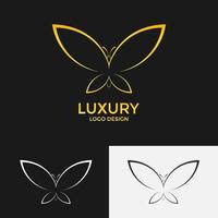 papillon logo design abstrait vecteur modèle icône de style linéaire.