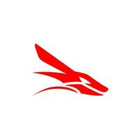 une rouge dragon logo sur une blanc Contexte vecteur