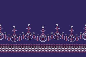 ethnique géométrique en tissu modèle traverser point.ikat broderie ethnique Oriental pixel modèle violet violet Contexte. abstrait, vecteur, illustration. texture, vêtements, décoration, motifs, soie, papier peint. vecteur