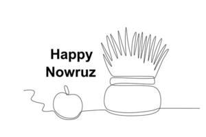 le symboles de le nowruz fête sont pommes et riz vecteur