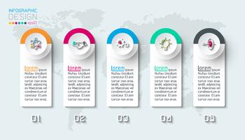 Infographie des entreprises en 5 étapes. vecteur