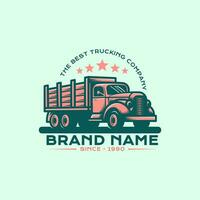 la logistique entreprise logo dans rétro ancien vecteur illustration style. vieux un camion entreprise marque identité.