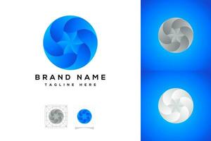 lettre o pente logo conception dans moderne 3d Créatif spirale cercle abstrait logotype icône symbole vecteur