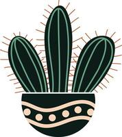 cactus griffonnage mignonne plat conception succulent collection. vecteur