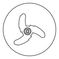 couteau pour Viande broyeur hachoir hachoir accessoire de rechange composant partie icône dans cercle rond noir Couleur vecteur illustration image contour contour ligne mince style