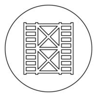 échafaudage préfabriqué construction Cadre planchers deux 2 icône dans cercle rond noir Couleur vecteur illustration image contour contour ligne mince style