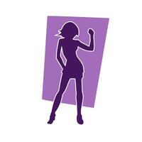 silhouette de une svelte femelle dans Danse pose. silhouette de une femme dansant. vecteur