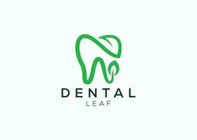 dentaire feuille logo conception vecteur modèle. Naturel dentaire vecteur logo