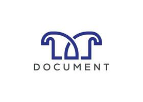 lettre m document monogramme logo conception vecteur modèle