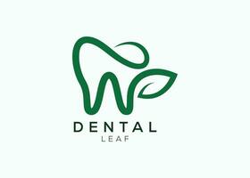 dentaire feuille logo conception vecteur modèle. Naturel dentaire vecteur logo